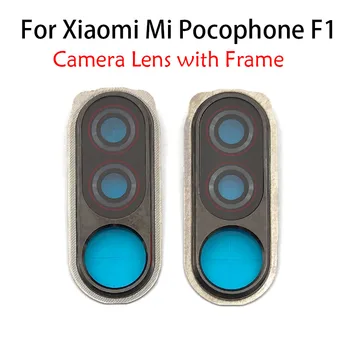 10 шт. Новинка для Xiaomi Pocophone F1/Poco F1 Задняя камера Стеклянная крышка объектива с рамкой Держатель с наклейкой Запасные части для замены