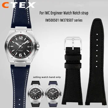 28 мм Ремешок для часов IWC Engineer Watch с зазубринами IW500501 IW378507 IW322703 серии натуральная кожа нейлоновый ремешок для часов браслет