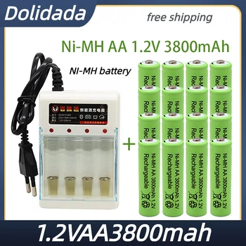 Batterie Rechargeable NiMH AA 1.2 MAh 3800 V Avec Chargeur Pour  Appareil Photo Numérique, Souris Portable, MP3/MP4, Piano