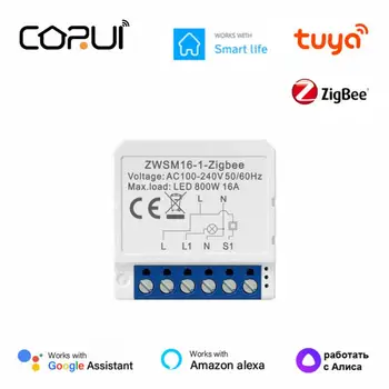 CORUI Tuya Smart ZigBee Автоматический выключатель Вкл-выкл 1/2/3/4-позиционный Переключатель с Двойным управлением Мини-Модуль Для Smart Life Alexa Google Home