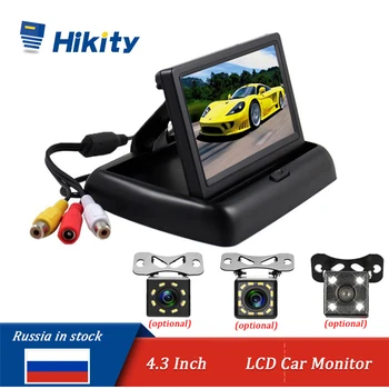 Hikity 4,3-Дюймовый Складной Автомобильный Монитор С ЖК-Дисплеем Камеры Заднего Вида Парковочная Система Для Автомобильных Мониторов Заднего Вида/Камеры