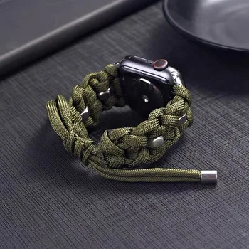 Веревочный Браслет-Ремешок для Apple Watch 38 мм 40 мм 42 мм 44 мм 41 мм 45 мм 49 мм Ремешок iWatch Серии 8 7 6 5 4 3 SE Ultra Watchband