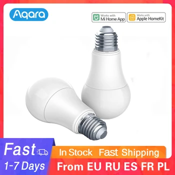 Новая Светодиодная лампа Aqara Zigbee Smart Белого цвета 9W E27 2700K-6500K 806lum Smart Light Работает с приложением MI Home