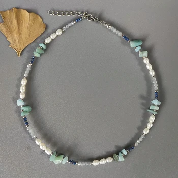 Оригинальный камень ручной работы, ожерелье из натурального пресноводного жемчуга для женщины, высококачественные модные ювелирные аксессуары, лучший подарок