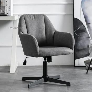 Современная офисная мебель Компьютерный стул Простой стол для отдыха Подъемный Поворотный диван Офисное кресло Бытовые стулья для учебы из скандинавской ткани